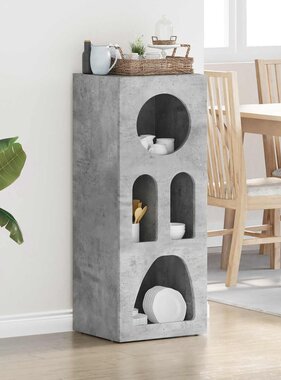 VidaXL Dressoir Beton Grijs 40 x 35 x 100,5 cm Bewerkt hout