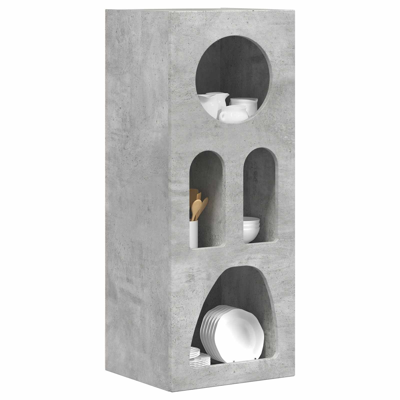 VidaXL Dressoir Beton Grijs 40 x 35 x 100,5 cm Bewerkt hout