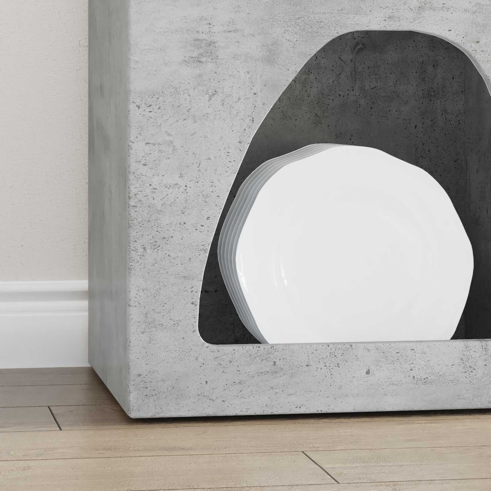 VidaXL Dressoir Beton Grijs 40 x 35 x 100,5 cm Bewerkt hout