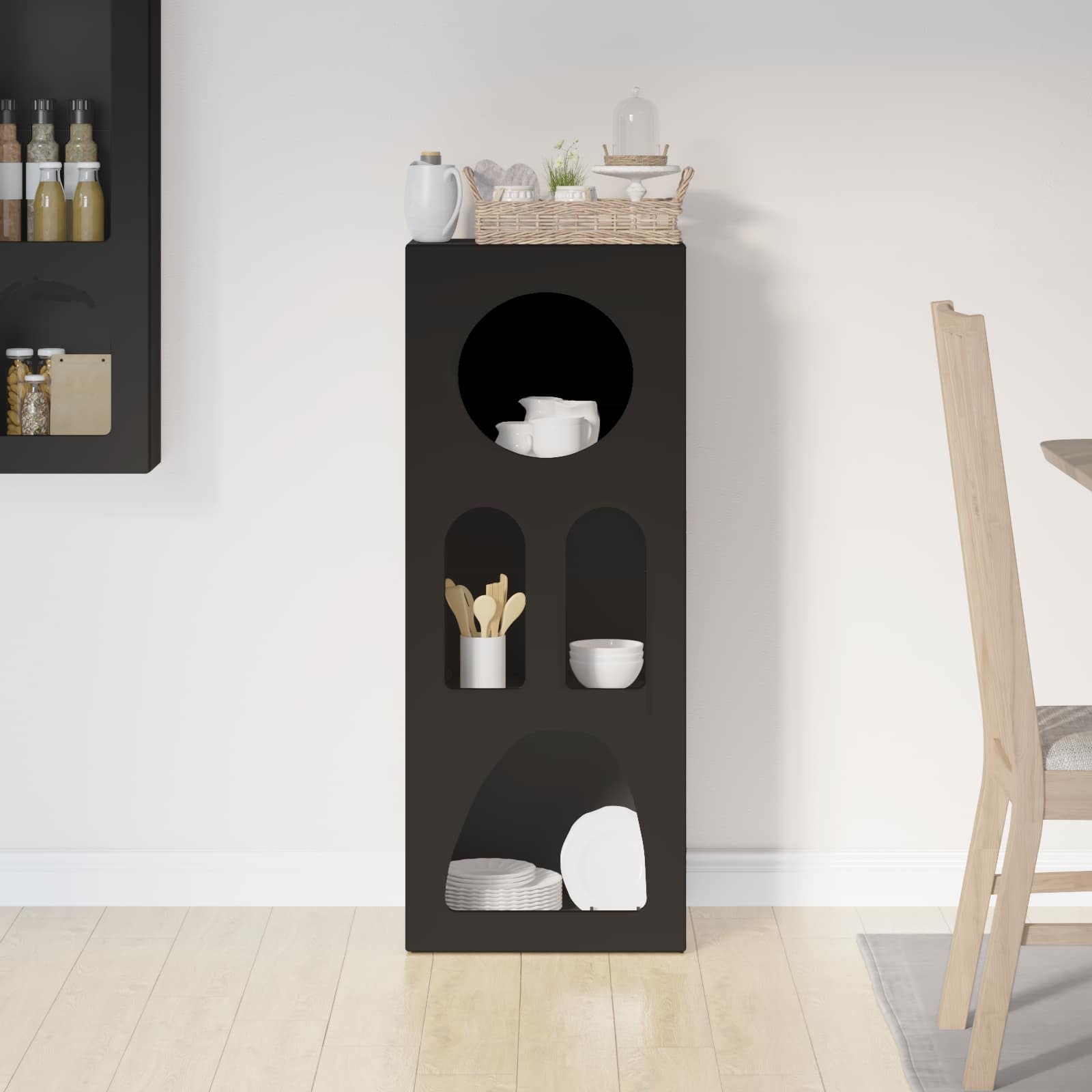 VidaXL Dressoir Zwart 40 x 35 x 100,5 cm Bewerkt hout