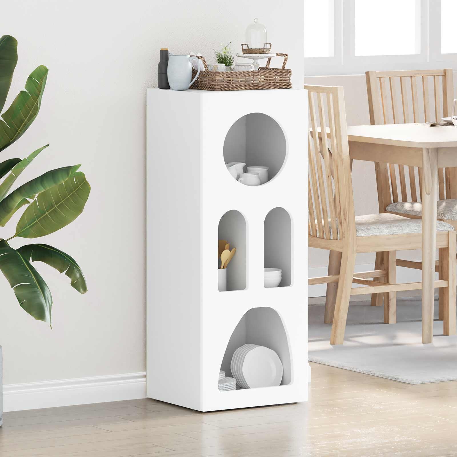 VidaXL Dressoir Wit 40 x 35 x 100,5 cm Bewerkt hout