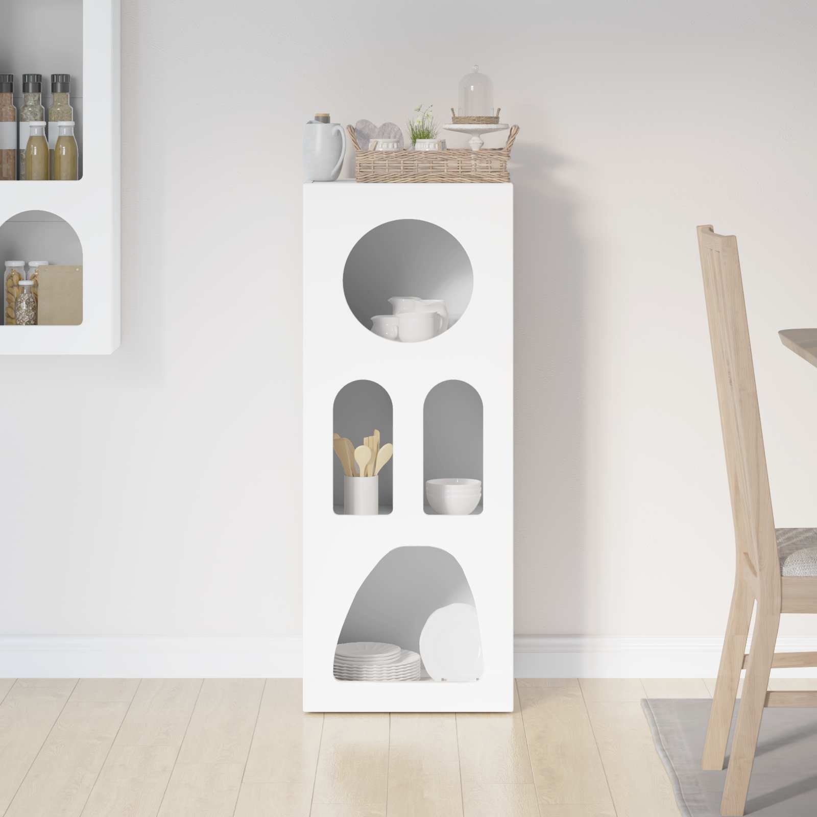 VidaXL Dressoir Wit 40 x 35 x 100,5 cm Bewerkt hout