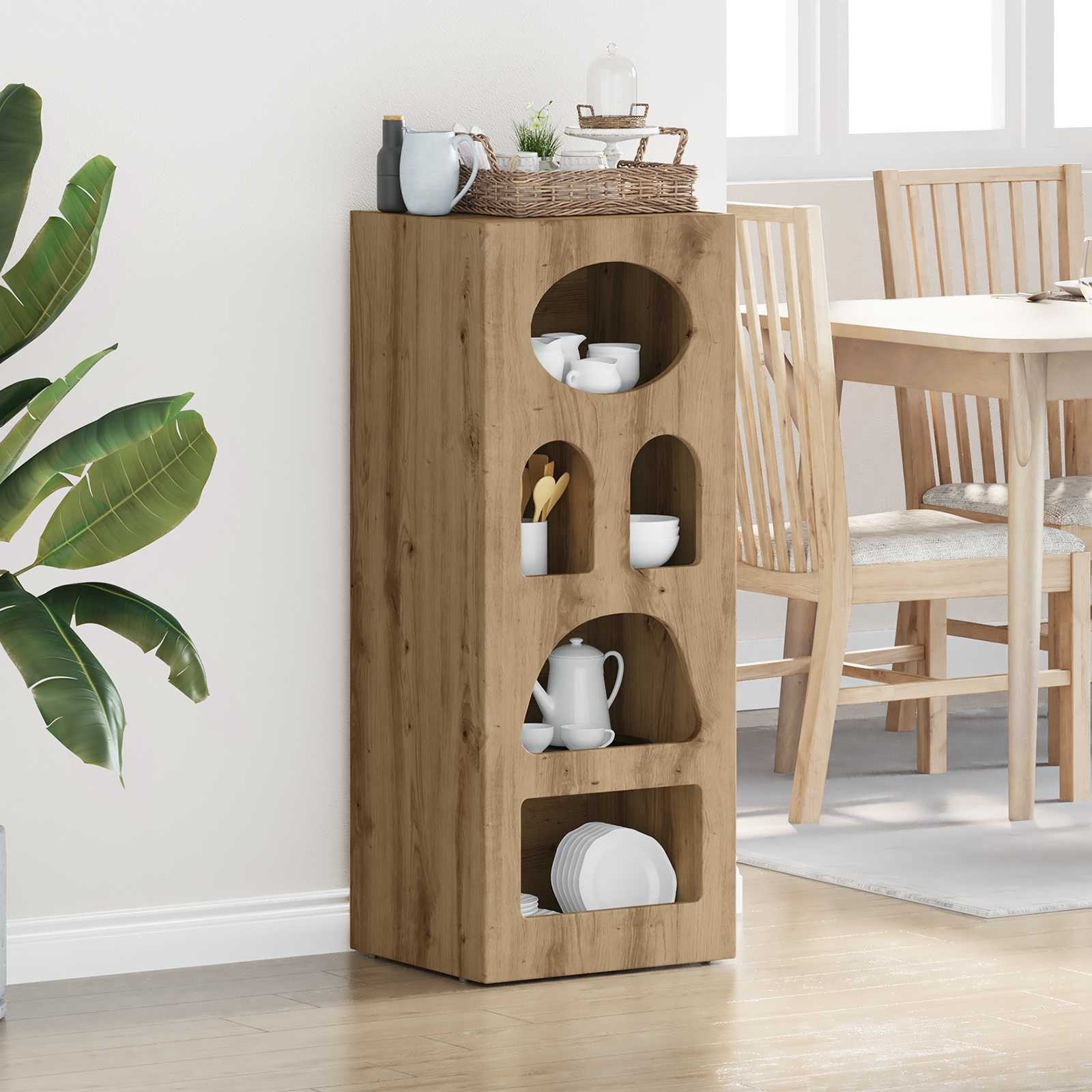 VidaXL Dressoir Artisan Eiken 40 x 35 x 100,5 cm Bewerkt hout