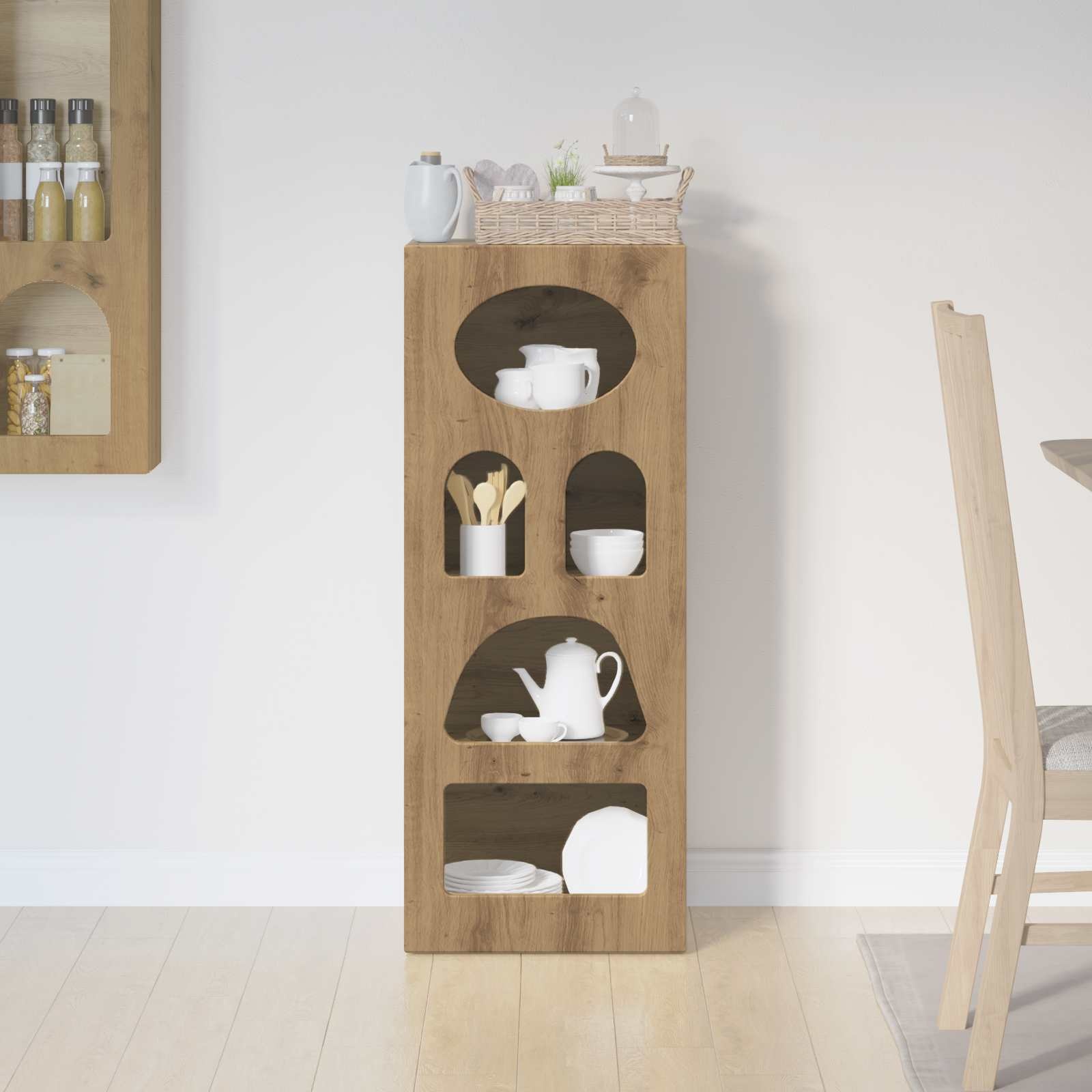 VidaXL Dressoir Artisan Eiken 40 x 35 x 100,5 cm Bewerkt hout