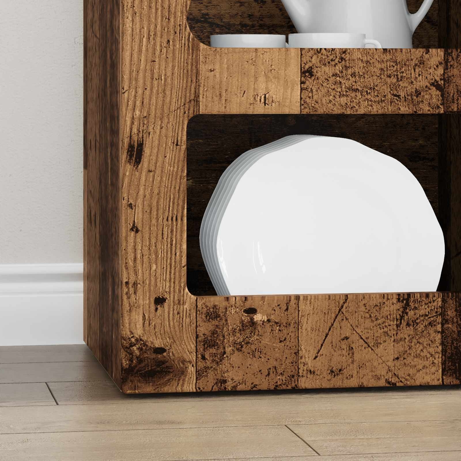 VidaXL Dressoir Oudhout 40 x 35 x 100,5 cm Bewerkt hout