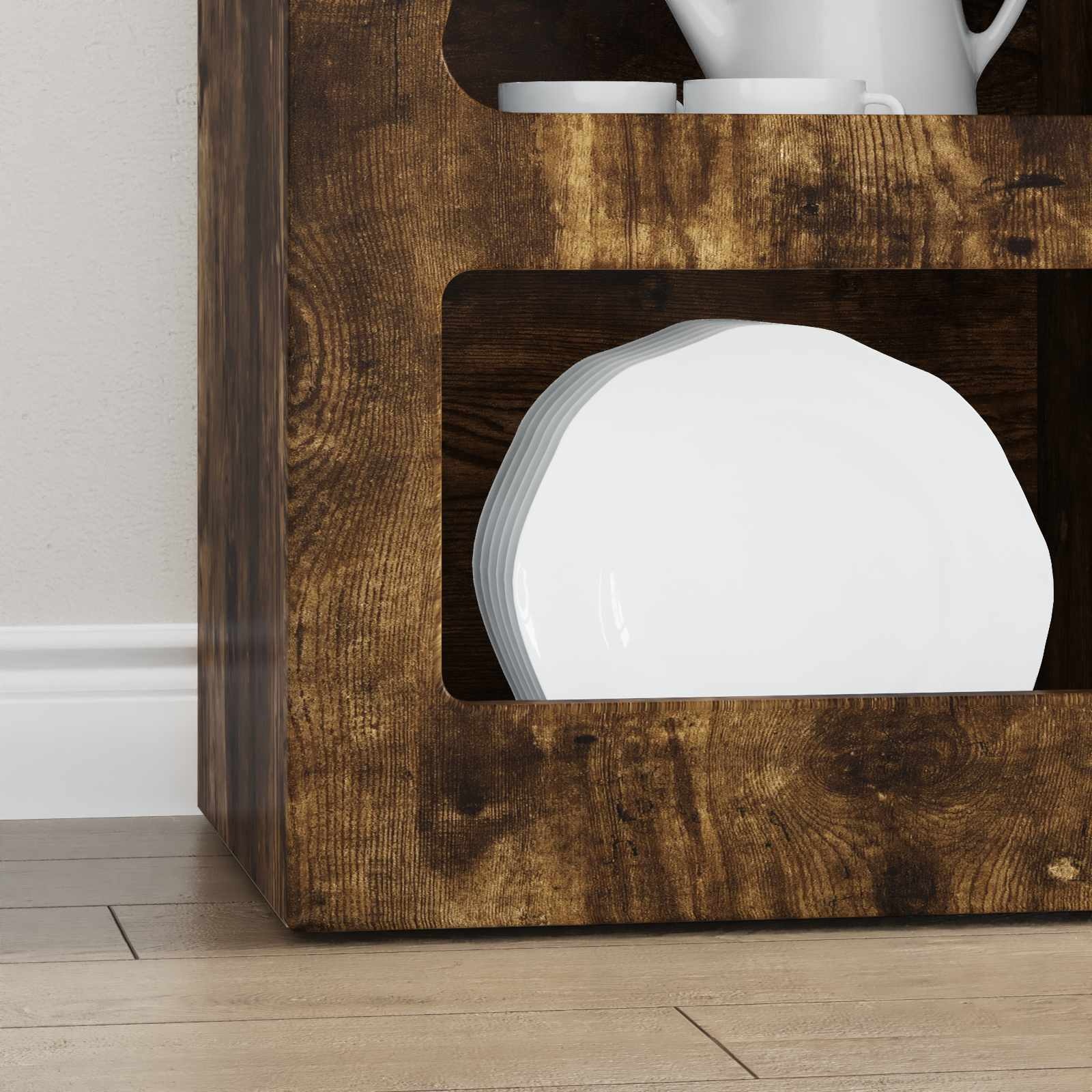 VidaXL Dressoir Gerookt eiken 40 x 35 x 100,5 cm Bewerkt hout