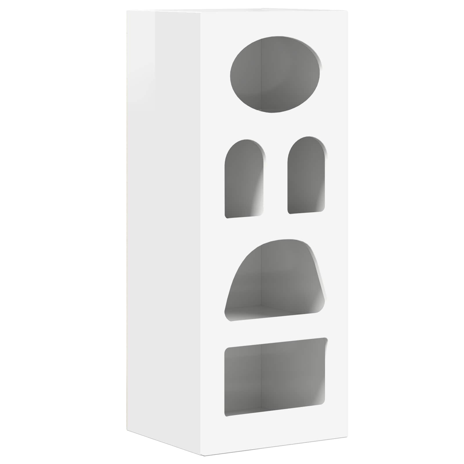 VidaXL Dressoir Hoogglans wit 40 x 35 x 100,5 cm Bewerkt hout