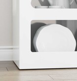 VidaXL Dressoir Hoogglans wit 40 x 35 x 100,5 cm Bewerkt hout