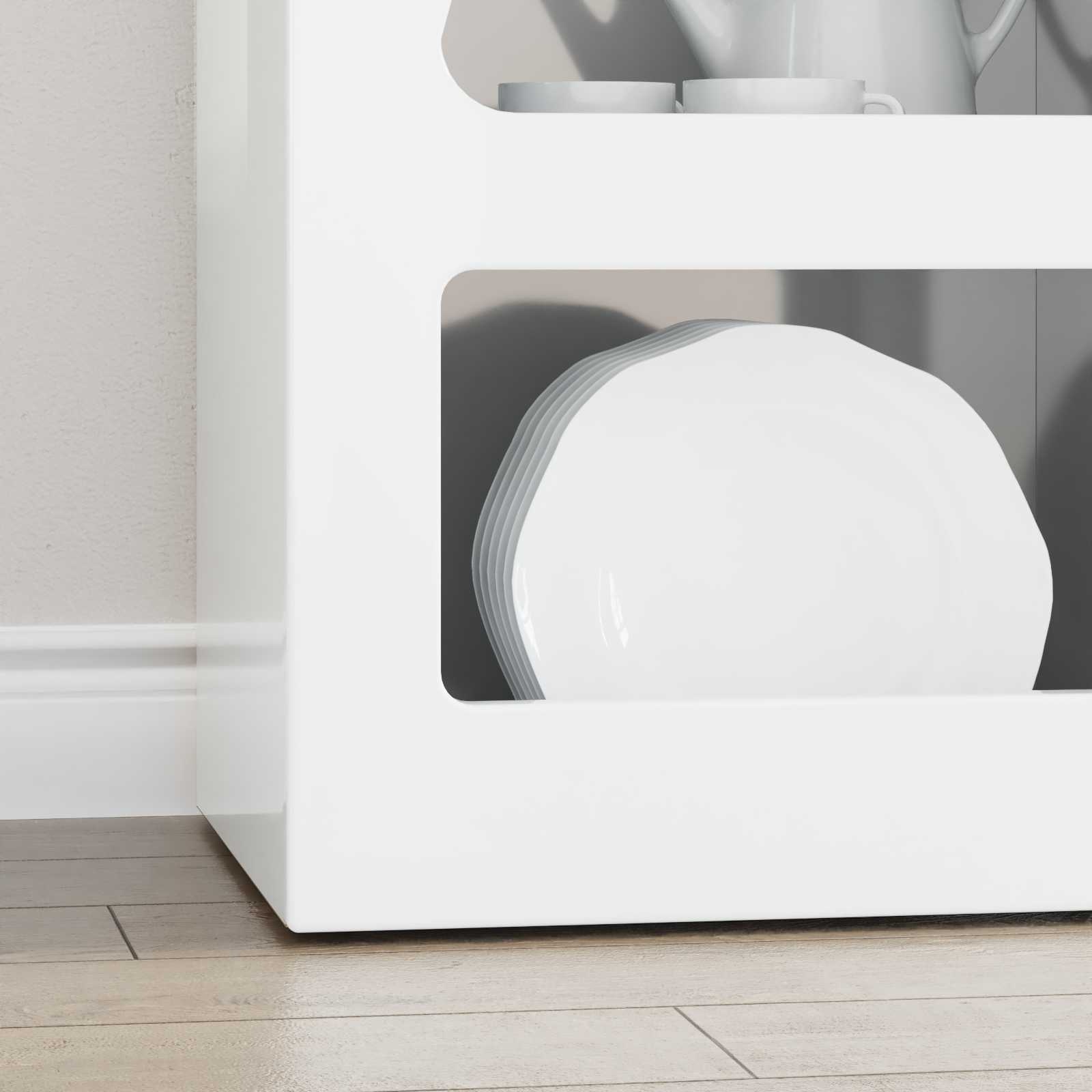 VidaXL Dressoir Hoogglans wit 40 x 35 x 100,5 cm Bewerkt hout