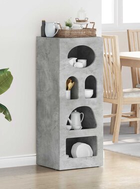 VidaXL Dressoir Beton Grijs 40 x 35 x 100,5 cm Bewerkt hout