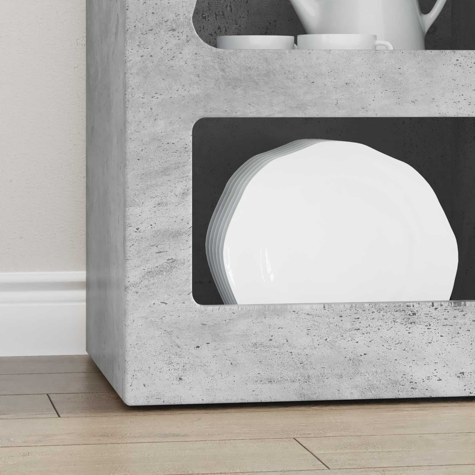 VidaXL Dressoir Beton Grijs 40 x 35 x 100,5 cm Bewerkt hout