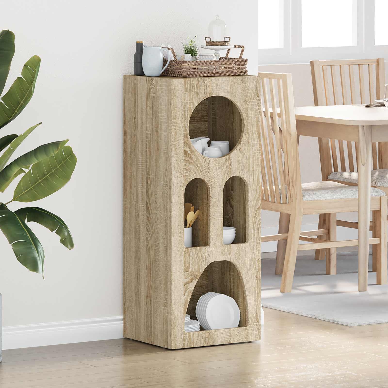 VidaXL Dressoir Sonoma Eiken 40 x 35 x 100,5 cm Bewerkt hout