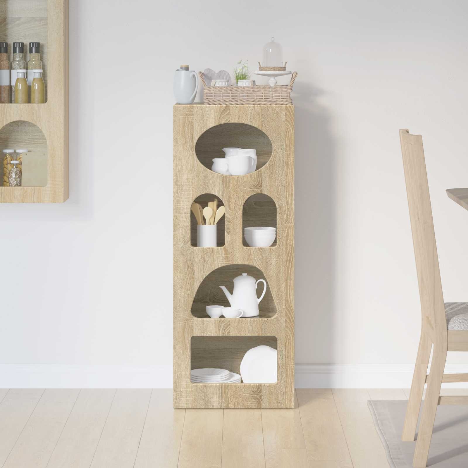 VidaXL Dressoir Sonoma Eiken 40 x 35 x 100,5 cm Bewerkt hout