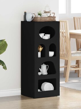 VidaXL Dressoir Zwart 40 x 35 x 100,5 cm Bewerkt hout