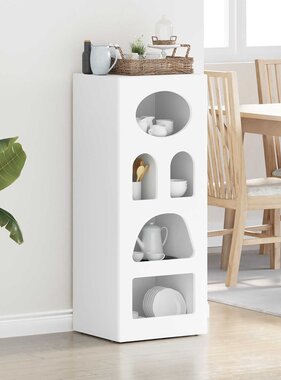 VidaXL Dressoir Wit 40 x 35 x 100,5 cm Bewerkt hout