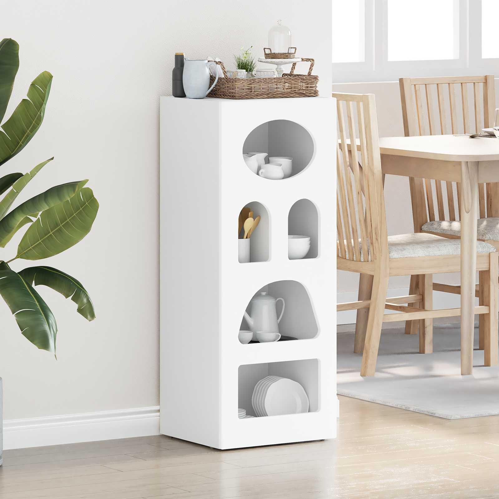 VidaXL Dressoir Wit 40 x 35 x 100,5 cm Bewerkt hout