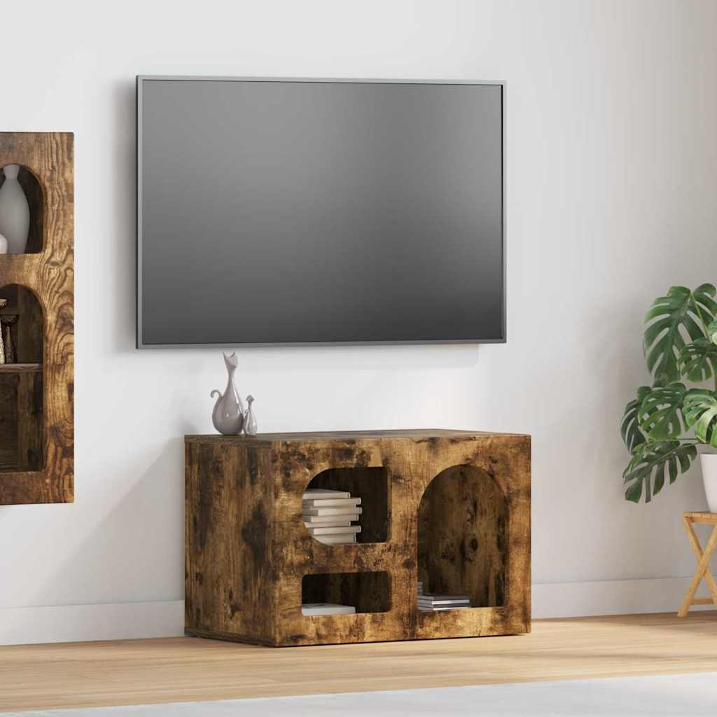 VidaXL TV-kast Gerookt eiken 60 x 35 x 40 cm Bewerkt hout