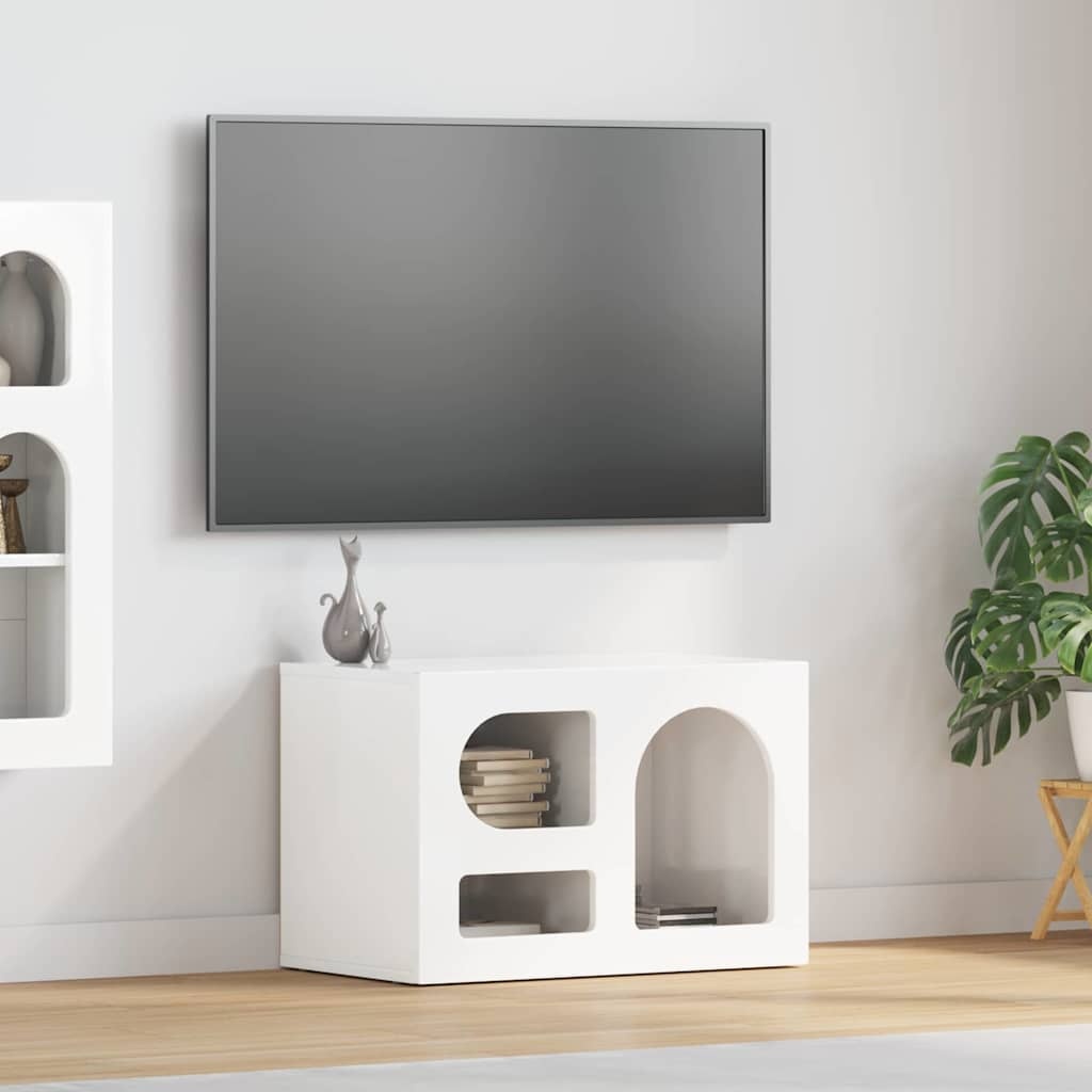 VidaXL TV-kast Hoogglans wit 60 x 35 x 40 cm Bewerkt hout