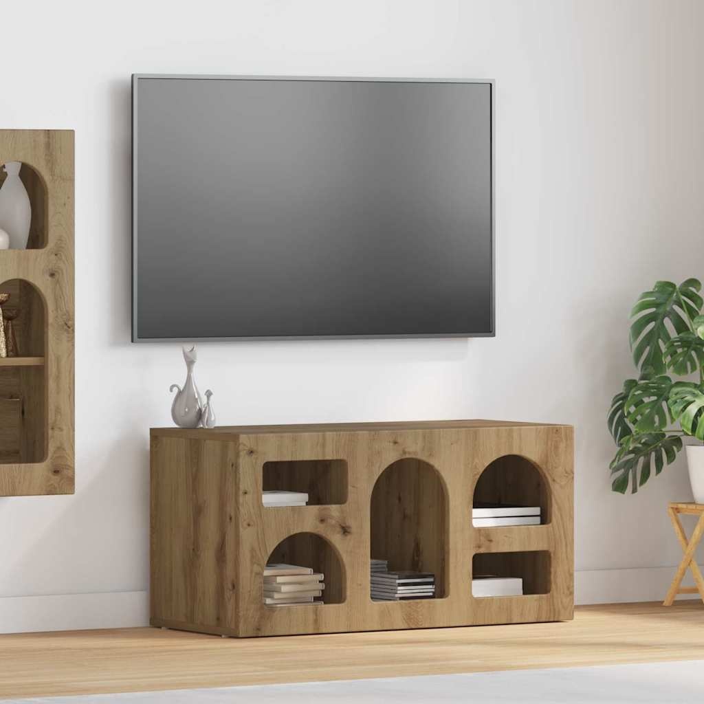 VidaXL TV-kast Artisan Eiken 80 x 35 x 40 cm Bewerkt hout