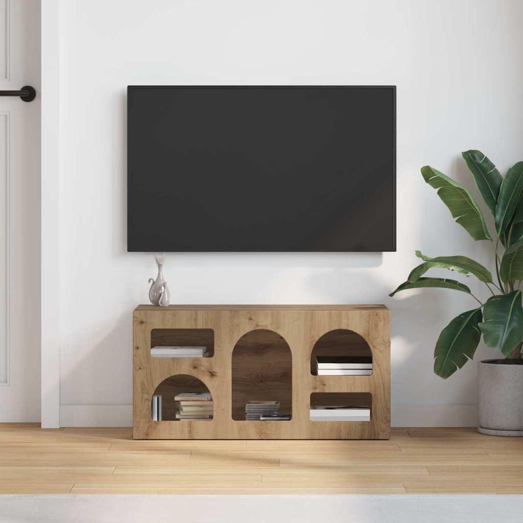 VidaXL TV-kast Artisan Eiken 80 x 35 x 40 cm Bewerkt hout