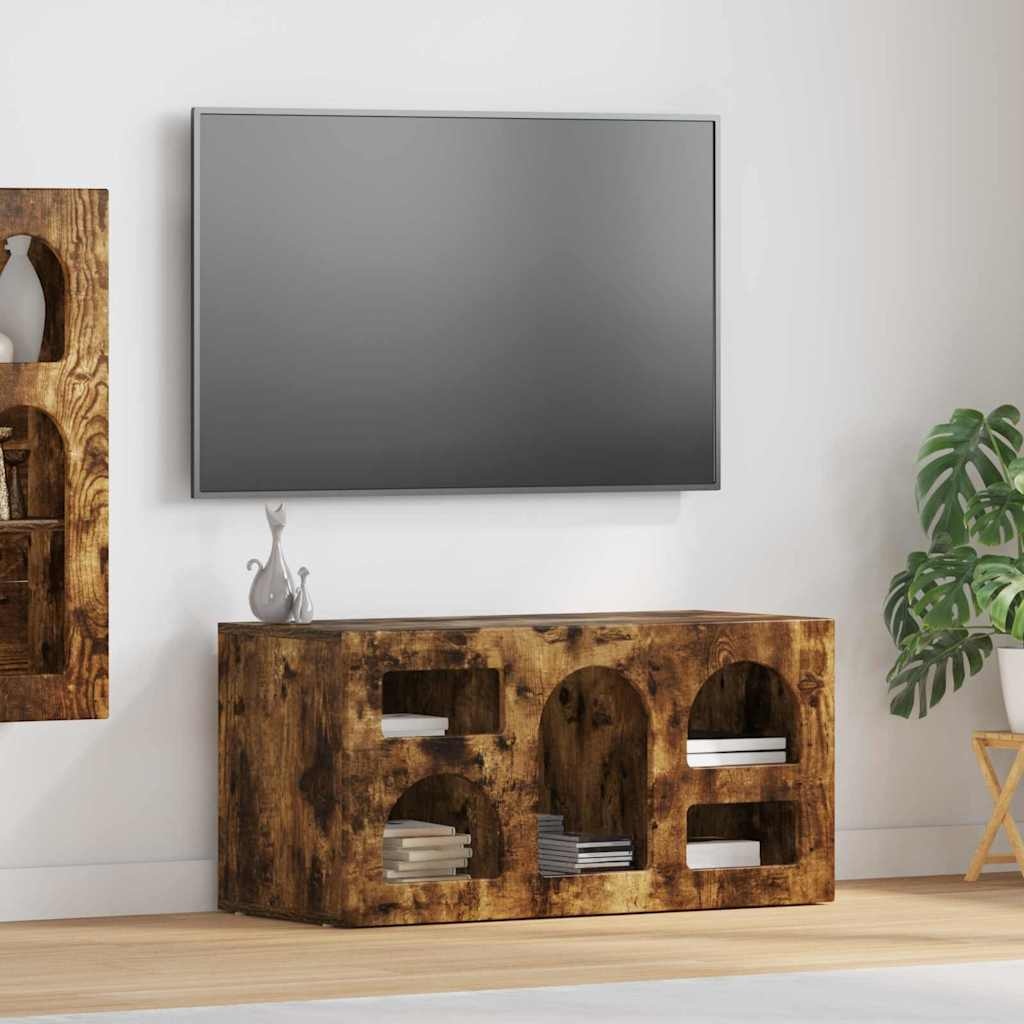 VidaXL TV-kast Gerookt eiken 80 x 35 x 40 cm Bewerkt hout