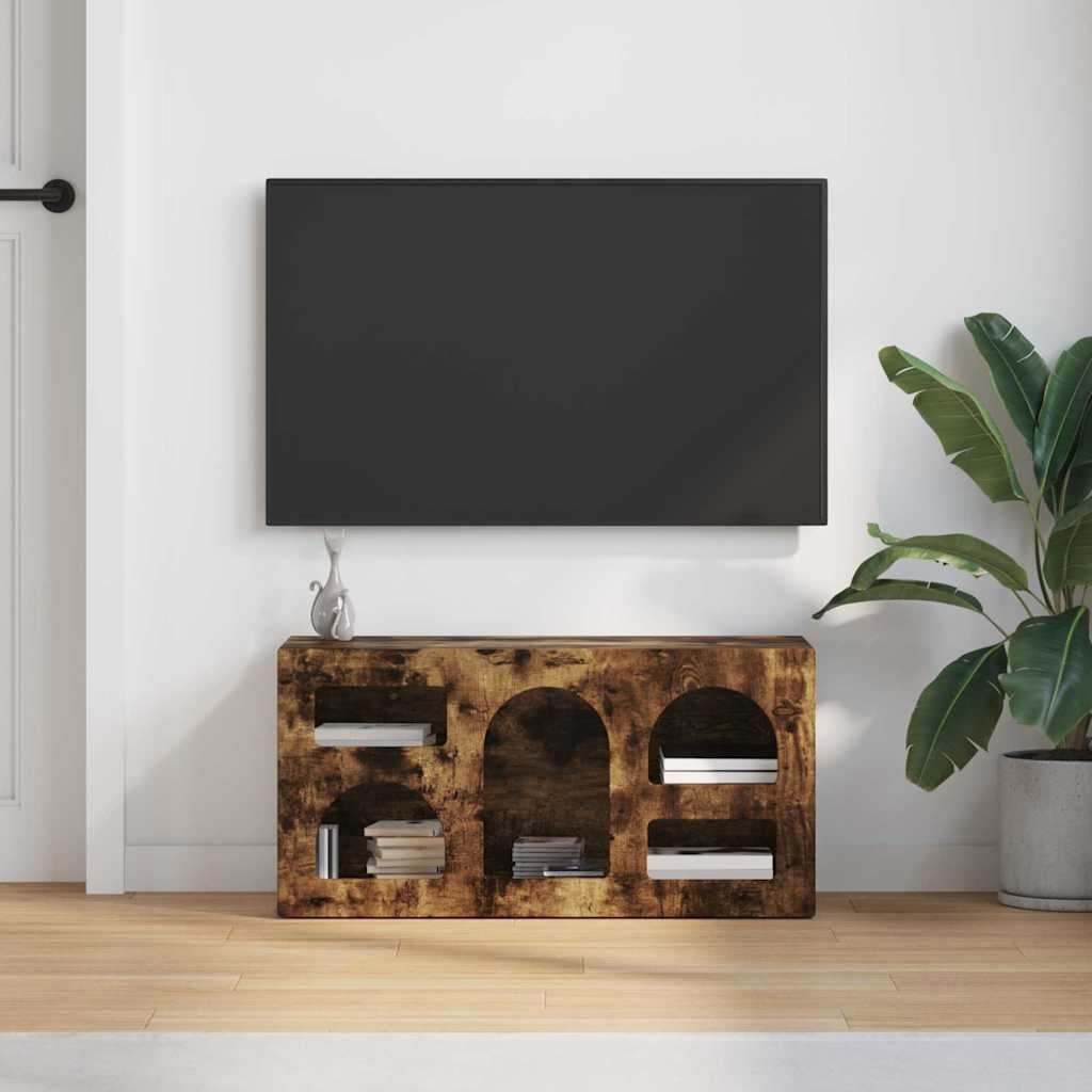 VidaXL TV-kast Gerookt eiken 80 x 35 x 40 cm Bewerkt hout