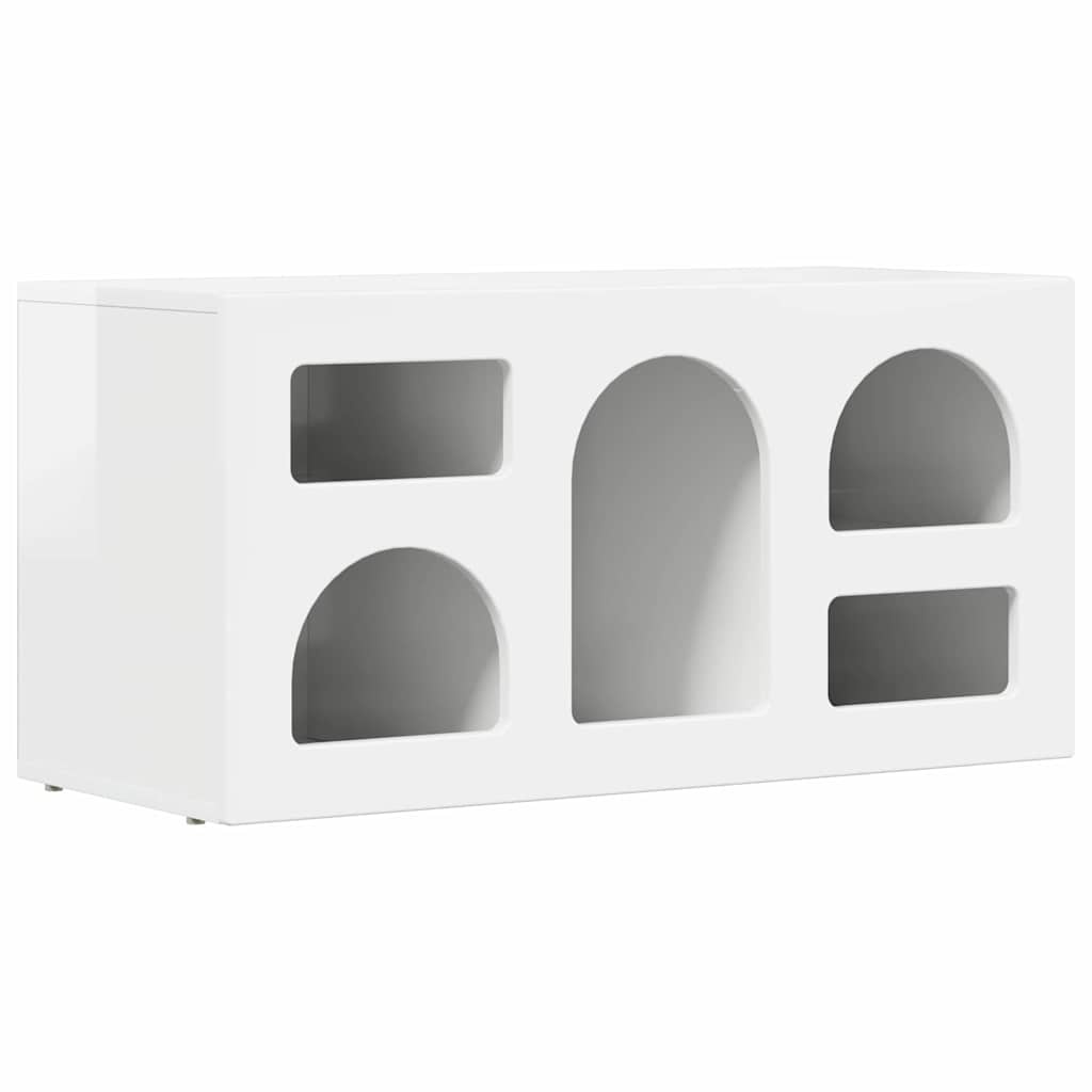 VidaXL TV-kast Hoogglans wit 80 x 35 x 40 cm Bewerkt hout