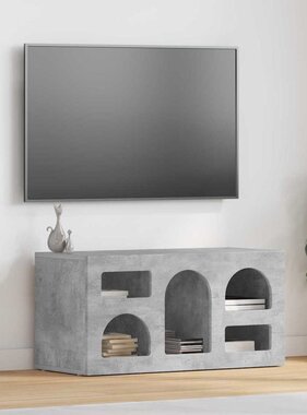 VidaXL TV-kast Beton Grijs 80 x 35 x 40 cm Bewerkt hout
