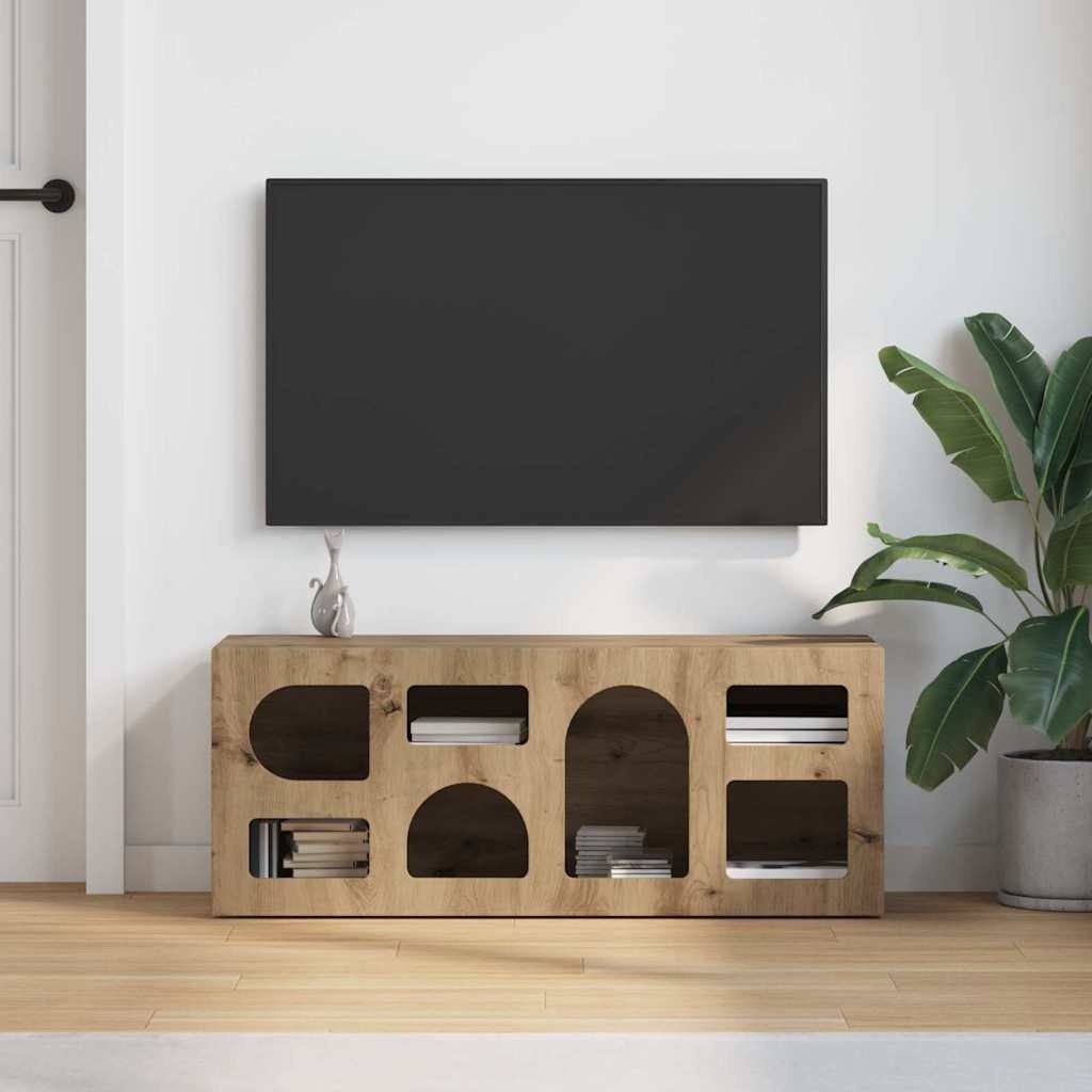 VidaXL TV-kast Artisan Eiken 100 x 35 x 40 cm Bewerkt hout