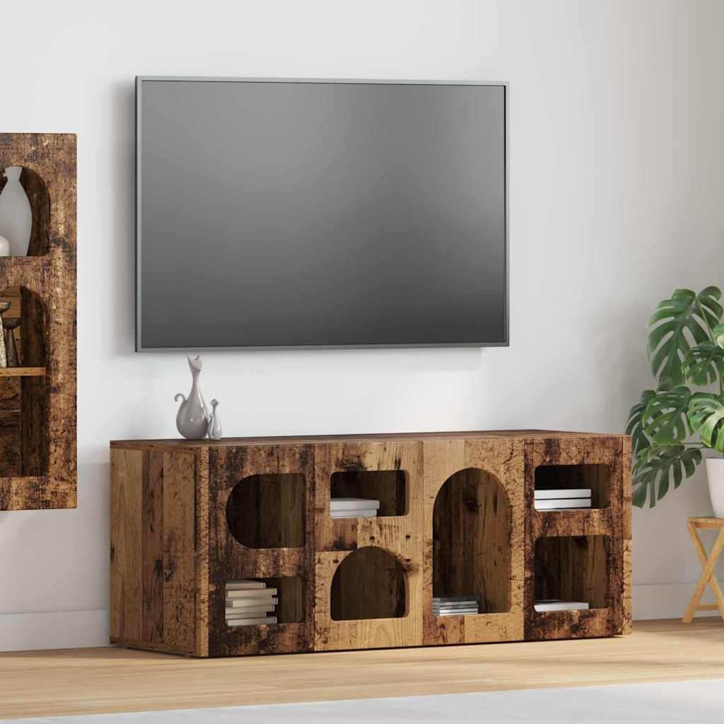 VidaXL TV-kast Oudhout 100 x 35 x 40 cm Bewerkt hout