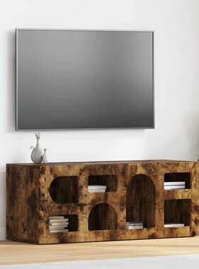 VidaXL TV-kast Gerookt eiken 100 x 35 x 40 cm Bewerkt hout