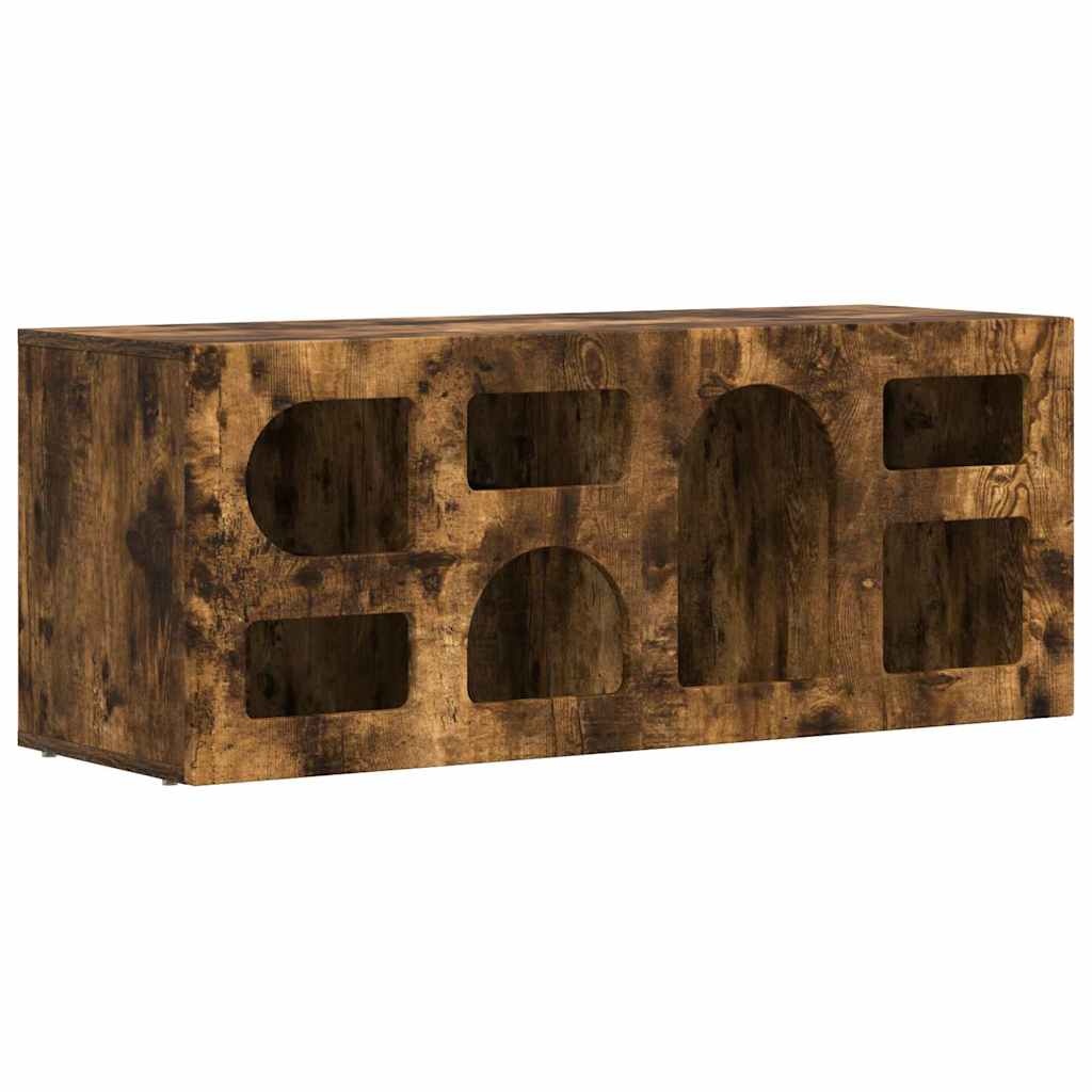 VidaXL TV-kast Gerookt eiken 100 x 35 x 40 cm Bewerkt hout
