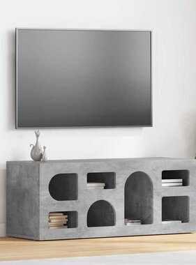 VidaXL TV-kast Beton Grijs 100 x 35 x 40 cm Bewerkt hout