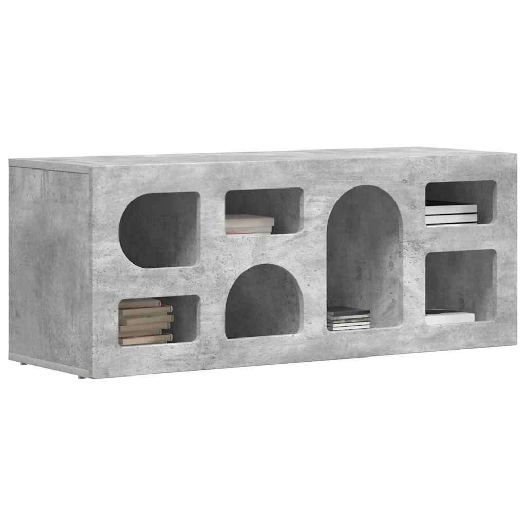VidaXL TV-kast Beton Grijs 100 x 35 x 40 cm Bewerkt hout