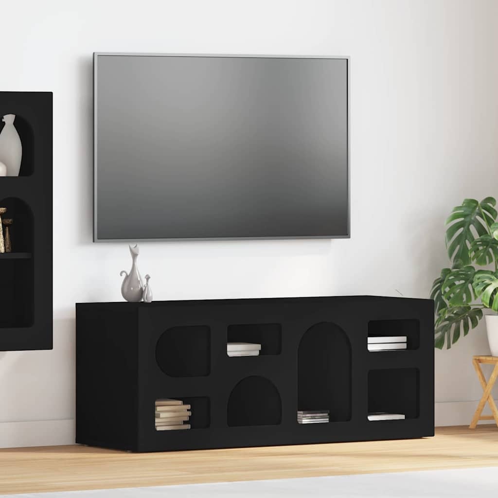 VidaXL TV-kast Zwart 100 x 35 x 40 cm Bewerkt hout