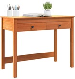 VidaXL Bureau met lade Max Bruin 100 x 50 x 78 cm Massief grenenhout