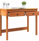 VidaXL Bureau met lade Max Bruin 100 x 50 x 78 cm Massief grenenhout