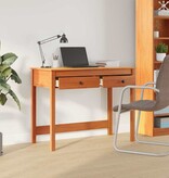 VidaXL Bureau met lade Max Bruin 100 x 50 x 78 cm Massief grenenhout