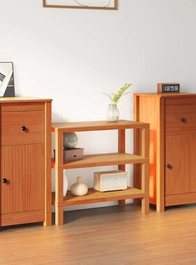 VidaXL Dressoir 2 pcs Wasbruin 39 x 34,5 x 80 cm Massief grenenhout