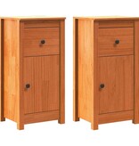 VidaXL Dressoir 2 pcs Wasbruin 39 x 34,5 x 80 cm Massief grenenhout