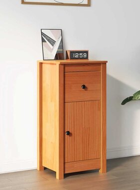 VidaXL Dressoir met lade Wasbruin 39 x 34,5 x 80 cm Massief grenenhout