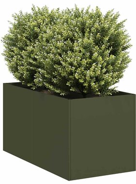VidaXL Plantenbak 40x80x40 cm koudgewalst staal olijfgroen