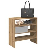 VidaXL Schoenenrekken 2 st stapelbaar 60x30x30,5 cm artisanaal eiken