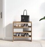 VidaXL Schoenenrekken 2 st stapelbaar 60x30x30,5 cm artisanaal eiken