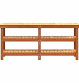 VidaXL Werkbank Wasbruin 181,5 x 50 x 80 cm Massief grenenhout