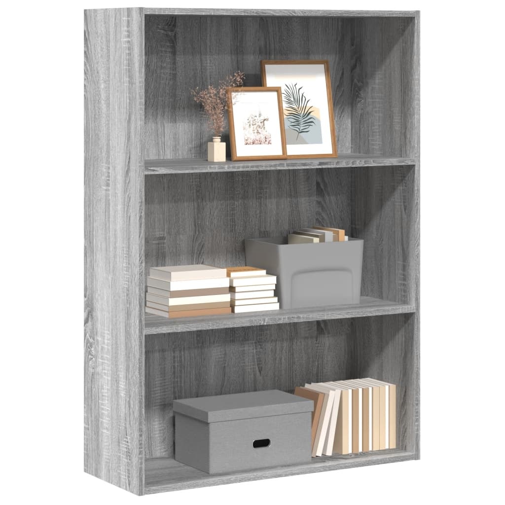 VidaXL Boekenkast 80x30x114 cm bewerkt hout grijs sonoma eikenkleurig