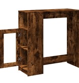 VidaXL Bartafel met rekken 101x40x103,5 cm bewerkt hout gerookt eiken