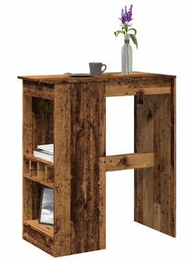 VidaXL Bartafel met rekken 90x47,5x103,5 cm bewerkt hout oud houtkleur