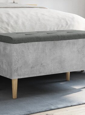 VidaXL Opbergbankje 82x42x46 cm bewerkt hout betongrijs