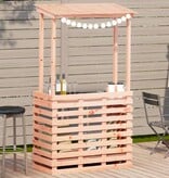 VidaXL Tuinbartafel met dak 112,5x57x195,5 cm massief hout